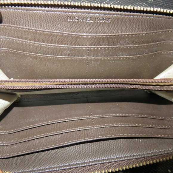 Michael Kors Full Zip Around Zebra Logo Monogram Long Continental Wallet 8 X 4 - Picture 11 of 12